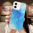 For iPhone 11 Ink Smudged Glitter TPU Phone Case(Blue) - 1