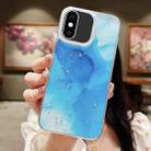 For iPhone X / XS Ink Smudged Glitter TPU Phone Case(Blue) - 1