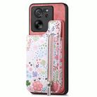 For Xiaomi Mi 10T Pro Retro Painted Zipper Wallet Back Phone Case(Pink) - 1