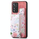 For Redmi Note 13 5G Retro Painted Zipper Wallet Back Phone Case(Pink) - 1