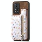 For Redmi Note 13 5G Retro Painted Zipper Wallet Back Phone Case(Brown) - 1