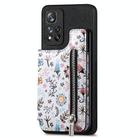 For Redmi Note 13 5G Retro Painted Zipper Wallet Back Phone Case(Black) - 1