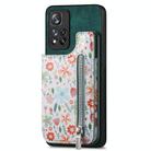 For Redmi Note 13 Pro 5G Retro Painted Zipper Wallet Back Phone Case(Green) - 1