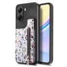 For Redmi Turbo 4 Retro Painted Zipper Wallet Back Phone Case(Black) - 2