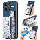 For Redmi K80 / Poco F7 Pro Retro Painted Zipper Wallet Back Phone Case(Blue) - 1