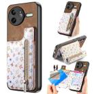 For Redmi K80 Pro / Poco F7 Ultra Retro Painted Zipper Wallet Back Phone Case(Brown) - 1