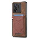 For Xiaomi 13T / 13T Pro Denim Texture Leather Skin Phone Case with Card Slot(Brown) - 1