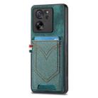 For Xiaomi 13T / 13T Pro Denim Texture Leather Skin Phone Case with Card Slot(Green) - 1