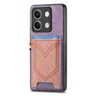 For Xiaomi Redmi Note 13 Denim Texture Leather Skin Phone Case with Card Slot(Purple) - 1