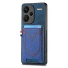 For Xiaomi Redmi Note 13 Pro+ Denim Texture Leather Skin Phone Case with Card Slot(Blue) - 1