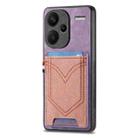 For Xiaomi Redmi Note 13 Pro+ Denim Texture Leather Skin Phone Case with Card Slot(Purple) - 1