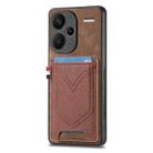 For Xiaomi Redmi Note 13 Pro+ Denim Texture Leather Skin Phone Case with Card Slot(Brown) - 1