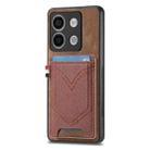 For Xiaomi Redmi Note 13 Pro 5G Denim Texture Leather Skin Phone Case with Card Slot(Brown) - 1