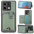 For Xiaomi Redmi Note 13 Pro Card Wallet Kickstand Back Phone Case with Tool Knife(Green) - 1