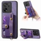 For Xiaomi 13T / 13T Pro Retro Cross Wristband Wallet Leather Back Phone Case(Purple) - 1