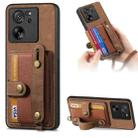 For Xiaomi 13T / 13T Pro Retro Cross Wristband Wallet Leather Back Phone Case(Brown) - 1