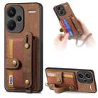 For Xiaomi Redmi Note 13 Pro+ Retro Cross Wristband Wallet Leather Back Phone Case(Brown) - 1