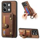 For Xiaomi Redmi Note 13 Retro Cross Wristband Wallet Leather Back Phone Case(Brown) - 1