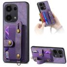 For Xiaomi Redmi Note 13 Pro 4G Retro Cross Wristband Wallet Leather Back Phone Case(Purple) - 1