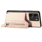 For Xiaomi  Redmi 13C Carbon Fiber Flip Zipper Wallet Phone Case(Apricot) - 3