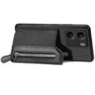 For Xiaomi  Redmi 13C Carbon Fiber Flip Zipper Wallet Phone Case(Black) - 3