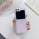For Samsung Galaxy  Z Flip4 Shell Pattern Epoxy TPU Phone Case(Pink) - 1
