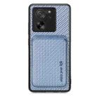 For Xiaomi 13T / 13T Pro Carbon Fiber Leather Card Magnetic Phone Case(Blue) - 1