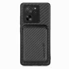 For Xiaomi 13T / 13T Pro Carbon Fiber Leather Card Magnetic Phone Case(Black) - 1