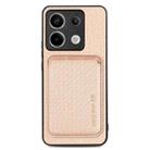 For Xiaomi Redmi Note 13 Pro Carbon Fiber Leather Card Magnetic Phone Case(Apricot) - 1