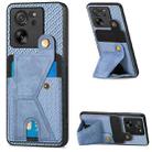 For Xiaomi 13T / 13T Pro Carbon Fiber Wallet Flip Card K-shaped Holder Phone Case(Blue) - 1
