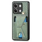 For Xiaomi Redmi Note 13 4G Carbon Fiber Wallet Flip Card K-shaped Holder Phone Case(Green) - 2