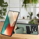 For Xiaomi Redmi Note 13 4G Carbon Fiber Wallet Flip Card K-shaped Holder Phone Case(Green) - 3