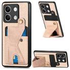 For Xiaomi Redmi Note 13 4G Carbon Fiber Wallet Flip Card K-shaped Holder Phone Case(Apricot) - 1