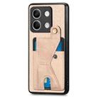 For Xiaomi Redmi Note 13 4G Carbon Fiber Wallet Flip Card K-shaped Holder Phone Case(Apricot) - 2