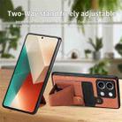 For Xiaomi Redmi Note 13 4G Carbon Fiber Wallet Flip Card K-shaped Holder Phone Case(Brown) - 3
