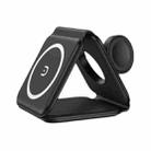 3 in 1 Wireless Charging Station Magnetic Foldable Travel Fast Charger for iPhone 15/14/13/12 Series / AirPods / iWatch(Black) - 1