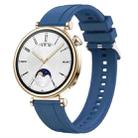 For Huawei Watch GT4 41mm Tire Pattern Silver Buckle Silicone Watch Band(Blue) - 1