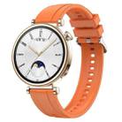 For Huawei Watch GT4 41mm Tire Pattern Silver Buckle Silicone Watch Band(Orange) - 1