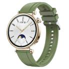 For Huawei Watch GT4 41mm Tire Pattern Silver Buckle Silicone Watch Band(Green) - 1