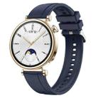 For Huawei Watch GT4 41mm Tire Pattern Silver Buckle Silicone Watch Band(Midnight Blue) - 1