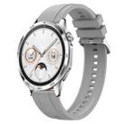 For Huawei Watch GT4 46mm Tire Pattern Silver Buckle Silicone Watch Band(Light Gray) - 1