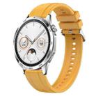 For Huawei Watch GT4 46mm Tire Pattern Silver Buckle Silicone Watch Band(Yellow) - 1