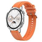 For Huawei Watch GT4 46mm Tire Pattern Silver Buckle Silicone Watch Band(Orange) - 1