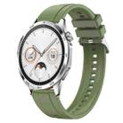 For Huawei Watch GT4 46mm Tire Pattern Silver Buckle Silicone Watch Band(Green) - 1