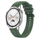 For Huawei Watch GT4 46mm Tire Pattern Silver Buckle Silicone Watch Band(Hu Yang Green) - 1