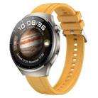 For Huawei Watch 4 Tire Pattern Silver Buckle Silicone Watch Band(Yellow) - 1