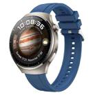For Huawei Watch 4 Tire Pattern Silver Buckle Silicone Watch Band(Blue) - 1