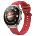 For Huawei Watch 4 Tire Pattern Silver Buckle Silicone Watch Band(Red) - 1