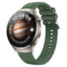 For Huawei Watch 4 Tire Pattern Silver Buckle Silicone Watch Band(Hu Yang Green) - 1