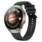 For Huawei Watch 4 Tire Pattern Silver Buckle Silicone Watch Band(Black) - 1